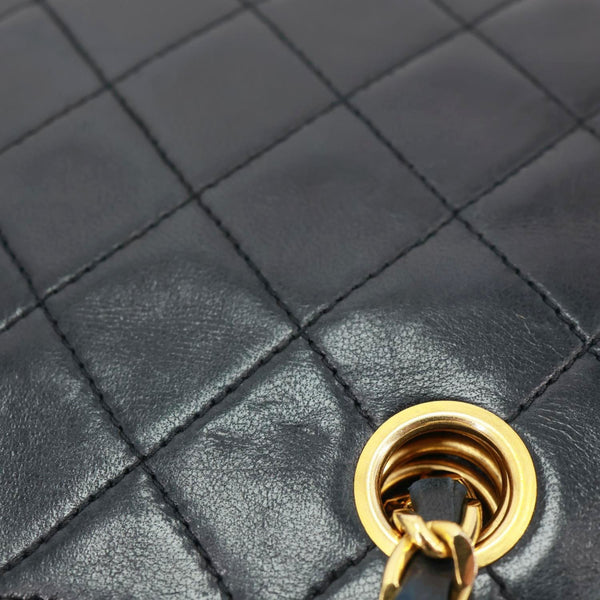 CHANEL Vintage Timeless Quilted Caviar Leather Tote Shoulder Bag Black