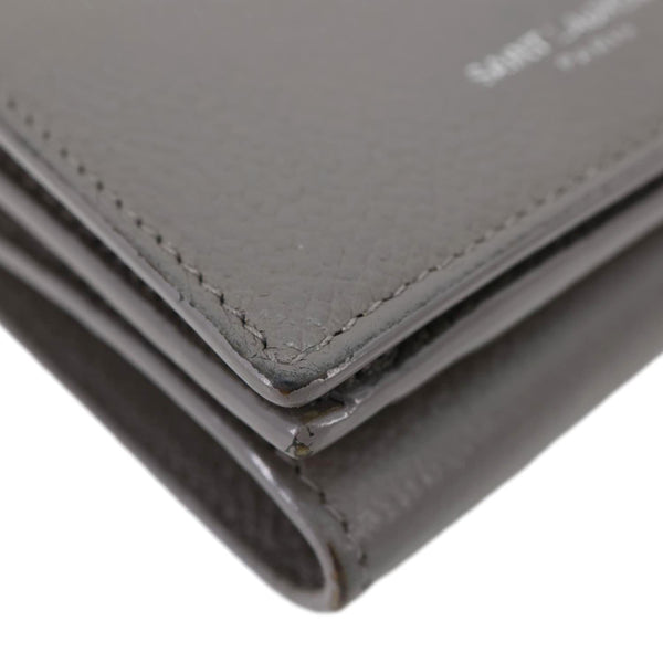 YVES SAINT LAURENT Paris Business  Leather Card Case Grey