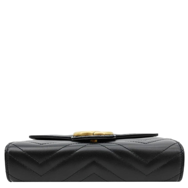 GUCCI GG Marmont Mini Matelasse Leather Crossbody Bag Black 474575