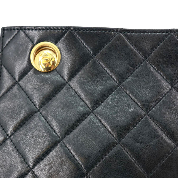 CHANEL Vintage Timeless Quilted Caviar Leather Tote Shoulder Bag Black