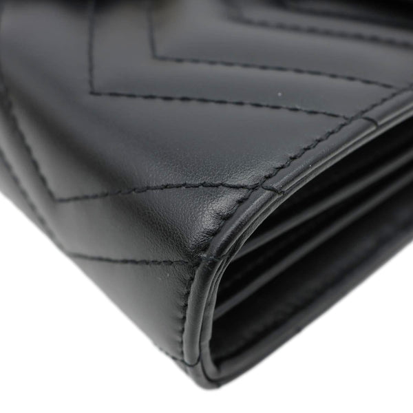 GUCCI GG Marmont Mini Matelasse Leather Crossbody Bag Black 474575