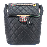 CHANEL Urban Spirit Cuba Color Small Quilted Lambskin Leather Backpack Bag Black