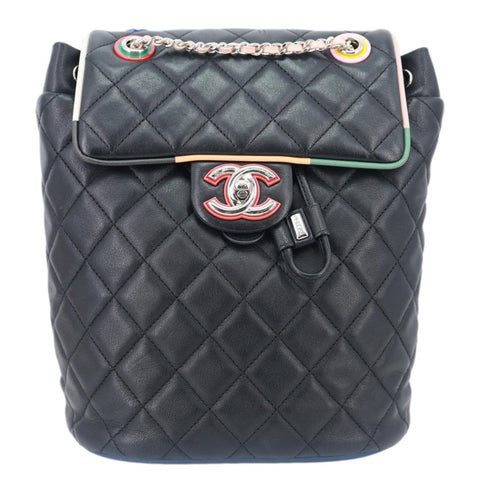 CHANEL Urban Spirit Cuba Color Small Quilted Lambskin Leather Backpack Bag Black