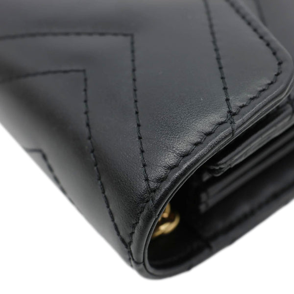 GUCCI GG Marmont Mini Matelasse Leather Crossbody Bag Black 474575