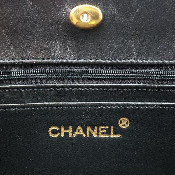 CHANEL Vintage Timeless Quilted Caviar Leather Tote Shoulder Bag Black