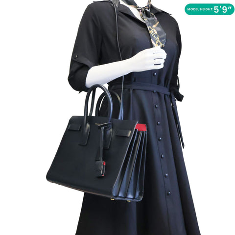 YVES SAINT LAURENT Sac De Jour Small Smooth Calfskin Leather Tote Bag Black