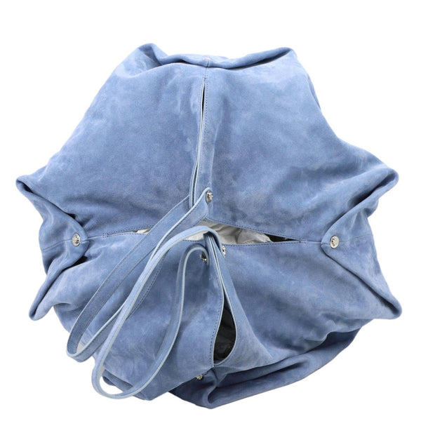 VERSACE Protea Suede Shoulder Bag Blue