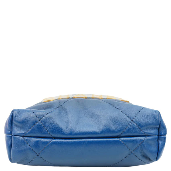 CHANEL 22 Mini Bag Gradient Quilted Calfskin Leather Crossbody Bag Blue