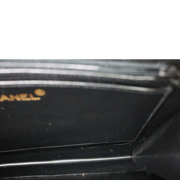 CHANEL Vintage Timeless Quilted Caviar Leather Tote Shoulder Bag Black