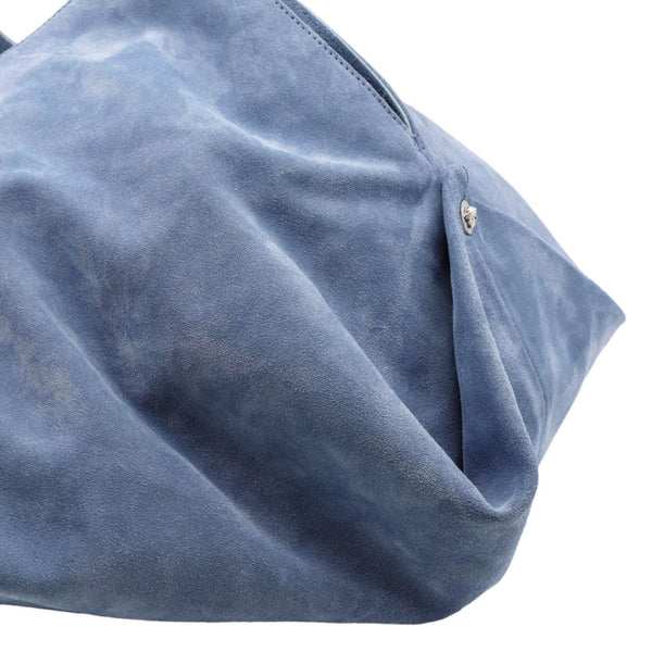 VERSACE Protea Suede Shoulder Bag Blue