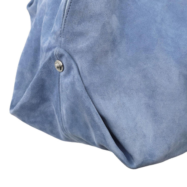 VERSACE Protea Suede Shoulder Bag Blue