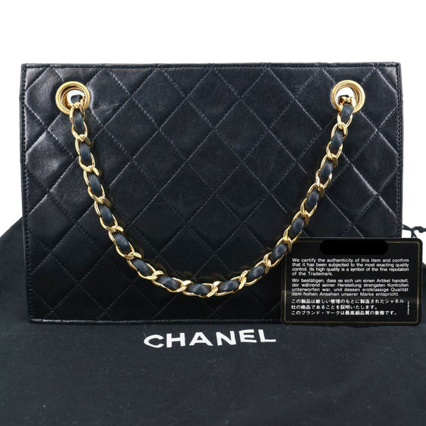 CHANEL Vintage Timeless Quilted Caviar Leather Tote Shoulder Bag Black