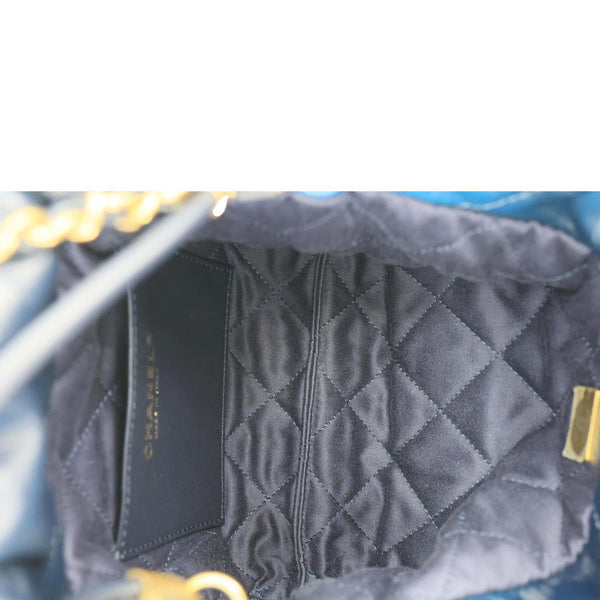 CHANEL 22 Mini Bag Gradient Quilted Calfskin Leather Crossbody Bag Blu