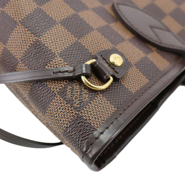 LOUIS VUITTON Neverfull PM Damier Ebene Tote Shoulder Bag Brown
