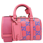 GUCCI Tennis GG Embossed Perforated Leather Mini Duffle Bag Fuchsia 725292