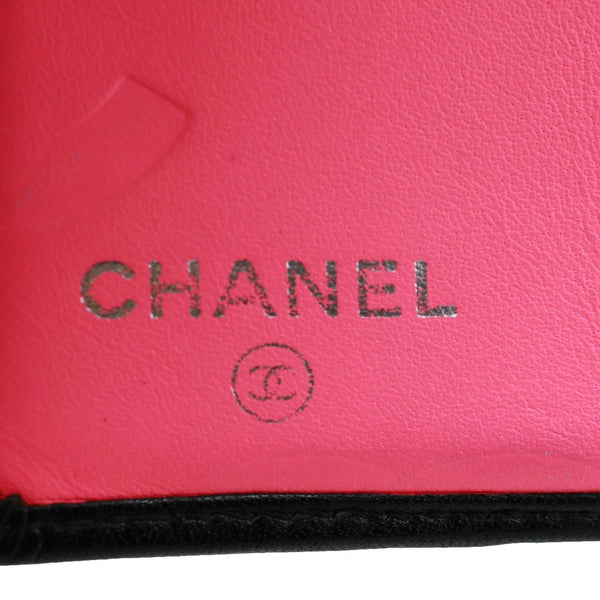 CHANEL Cambon Ligne Quilted Calfskin Leather Compact Wallet Black