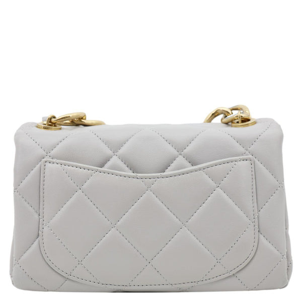 CHANEL Match Flap Mini Quilted Lambskin leather Crossbody Bag Grey