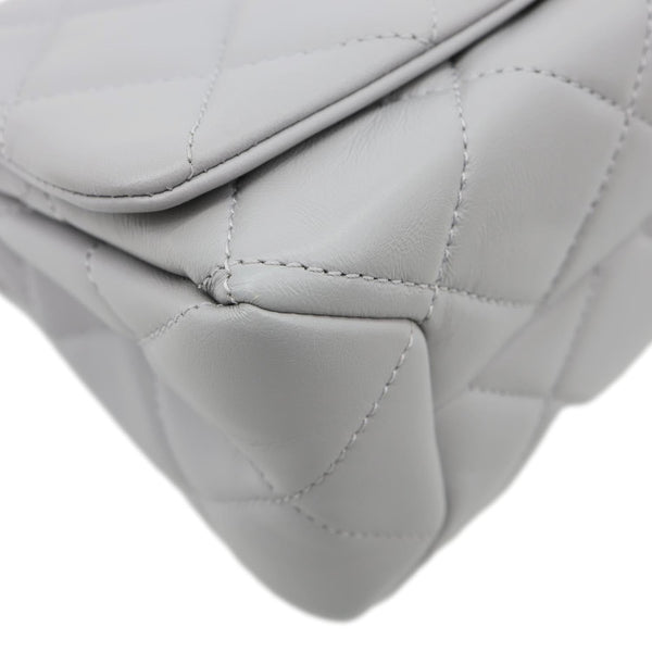 CHANEL Match Flap Mini Quilted Lambskin leather Crossbody Bag Grey