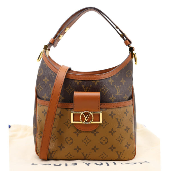 LOUIS VUITTON Dauphine Monogram Reverse Canvas Hobo Shoulder Bag Brown