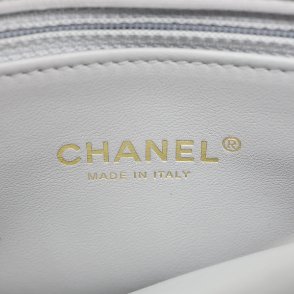 CHANEL Match Flap Mini Quilted Lambskin leather Crossbody Bag Grey