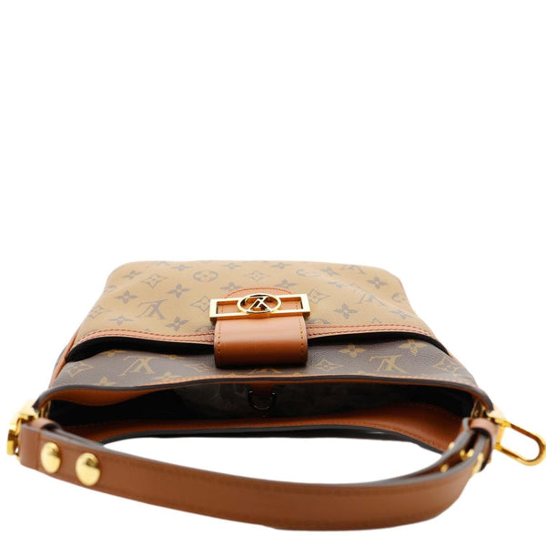 LOUIS VUITTON Dauphine Monogram Reverse Canvas Hobo Shoulder Bag Brown