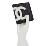 CHANEL Cambon Ligne Quilted Calfskin Leather Compact Wallet Black