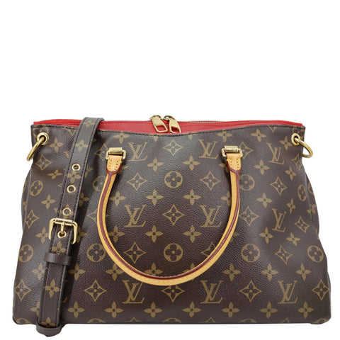 LOUIS VUITTON Pallas MM Monogram Canvas Shoulder Bag Brown