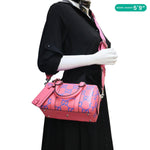 GUCCI Tennis GG Embossed Perforated Leather Mini Duffle Bag Fuchsia 725292