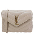 YVES SAINT LAURENT Loulou Toy Calfskin Quilted Leather Crossbody Bag Beige