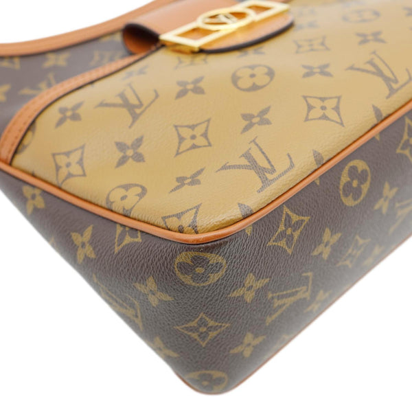 LOUIS VUITTON Dauphine Monogram Reverse Canvas Hobo Shoulder Bag Brown