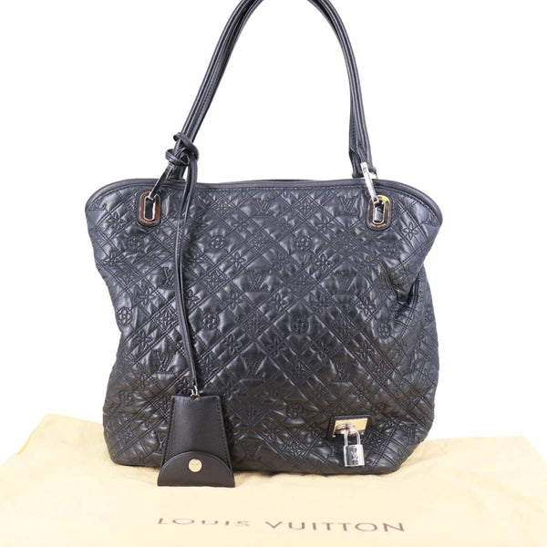 LOUIS VUITTON Lilia GM Monogram Antheia Leather Shoulder Bag Black