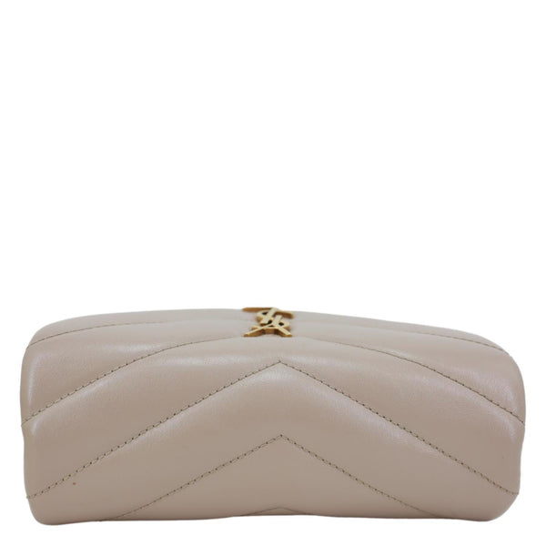YVES SAINT LAURENT Loulou Toy Calfskin Quilted Leather Crossbody Bag Beige