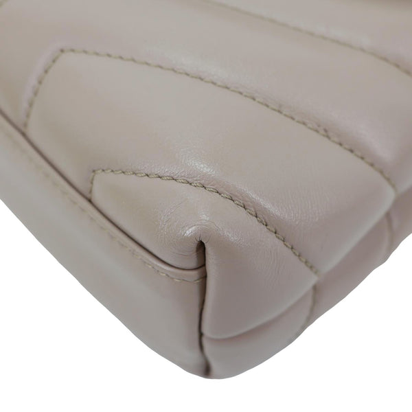 YVES SAINT LAURENT Loulou Toy Calfskin Quilted Leather Crossbody Bag Beige