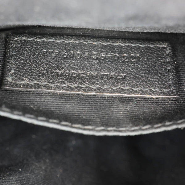 YVES SAINT LAURENT Round Chevron Leather Camera Crossbody Bag Black