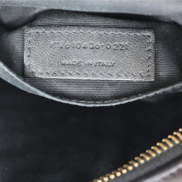 YVES SAINT LAURENT Round Chevron Leather Camera Crossbody Bag Black