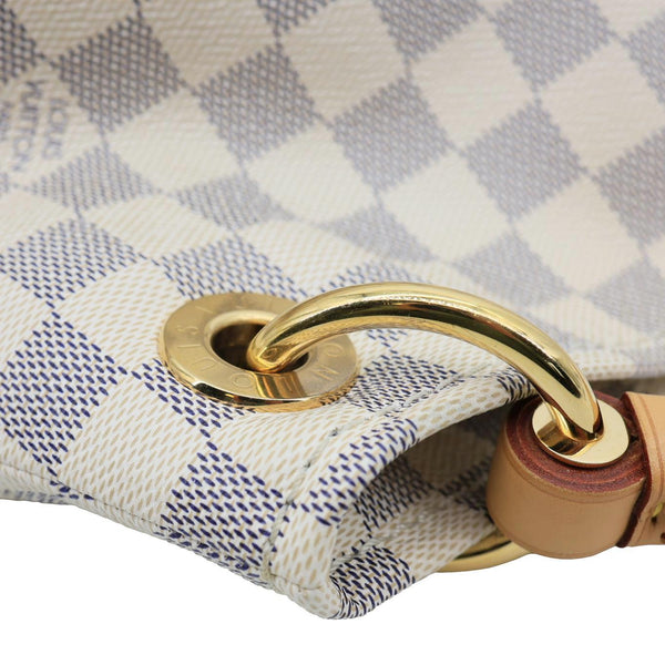 LOUIS VUITTON Artsy MM Damier Azur Hobo Bag White
