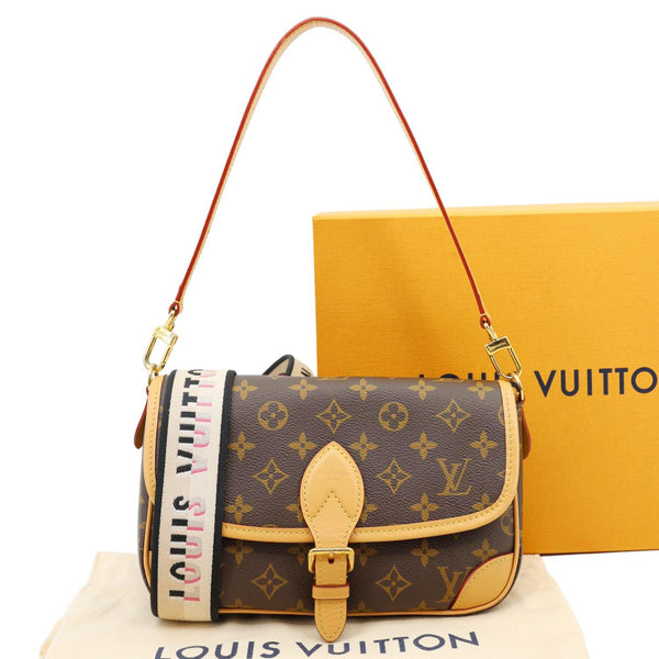 LOUIS VUITTON Diane Monogram Canvas Crossbody Bag Brown