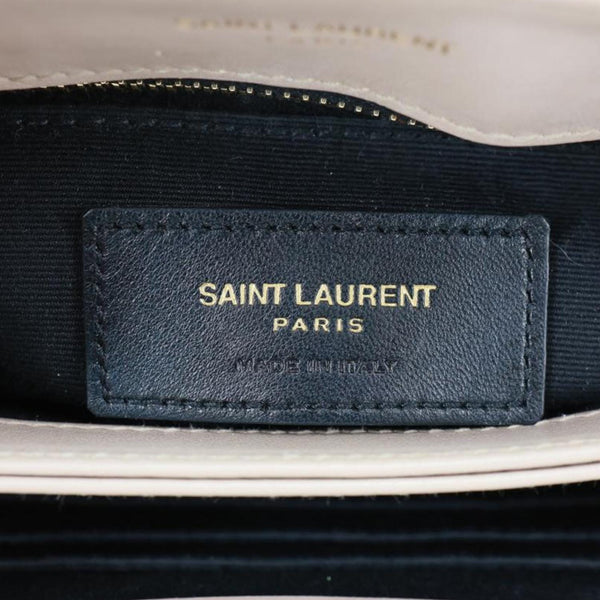 YVES SAINT LAURENT Loulou Toy Calfskin Quilted Leather Crossbody Bag Beige