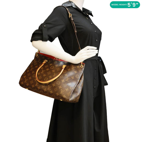 LOUIS VUITTON Pallas MM Monogram Canvas Shoulder Bag Brown