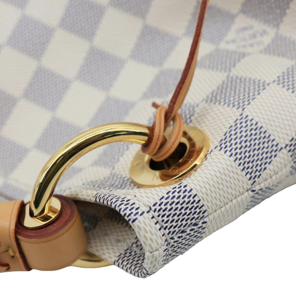 LOUIS VUITTON Artsy MM Damier Azur Hobo Bag White