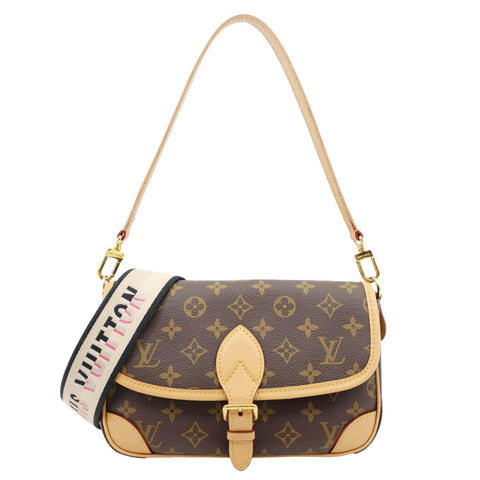 LOUIS VUITTON Diane Monogram Canvas Crossbody Bag Brown