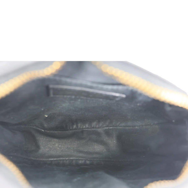 YVES SAINT LAURENT Round Chevron Leather Camera Crossbody Bag Black