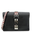 PRADA Studded Elektra Saffiano Leather Crossbody Bag Black