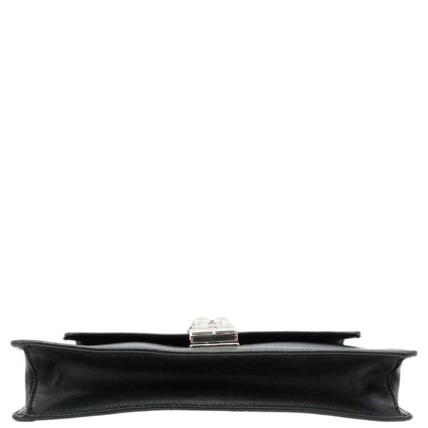 PRADA Studded Elektra Saffiano Leather Crossbody Bag Black