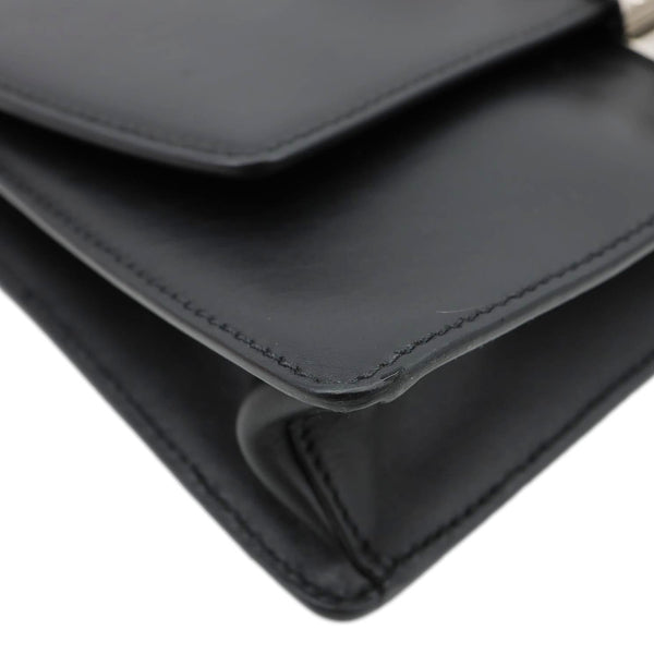 PRADA Studded Elektra Saffiano Leather Crossbody Bag Black