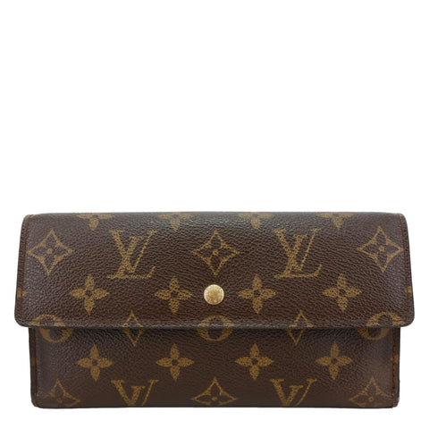 LOUIS VUITTON Sarah Monogram Canvas Wallet Brown