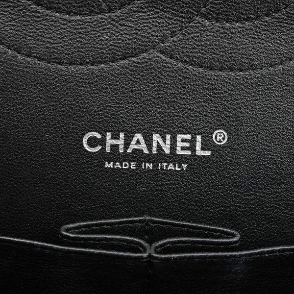 CHANEL Classic Double Flap Patent Leather Shoulder Bag Black