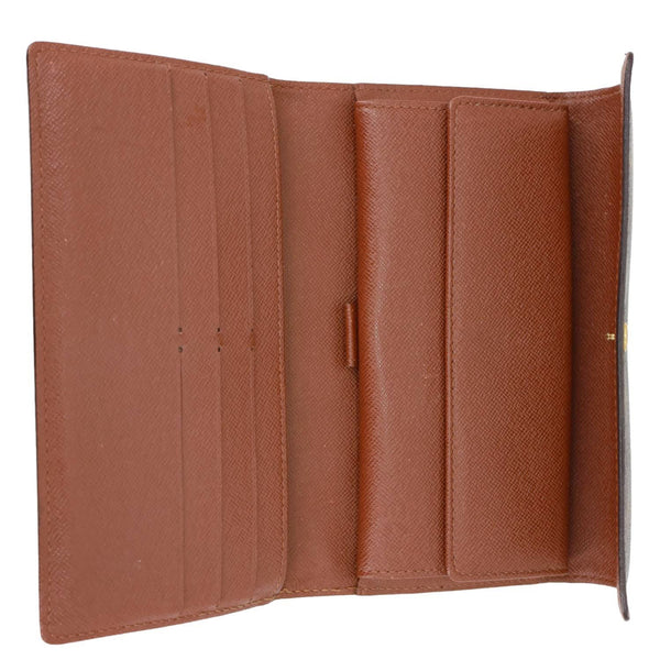 LOUIS VUITTON Sarah Monogram Canvas Wallet Brown