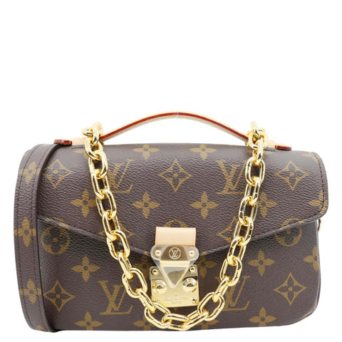 LOUIS VUITTON Metis East West Pochette Monogram Canvas Crossbody Bag Brown