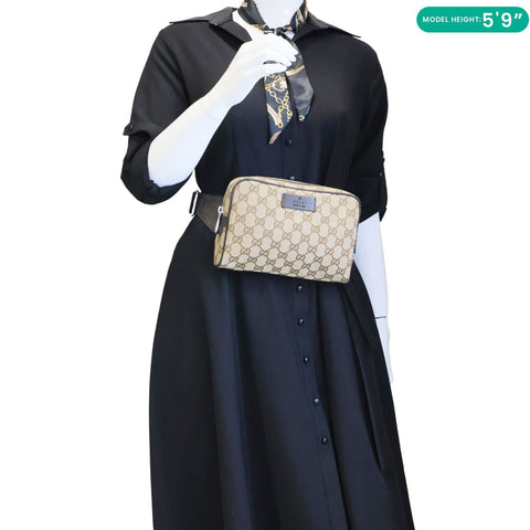 GUCCI GG Supreme Canvas Belt Bag Beige 449174
